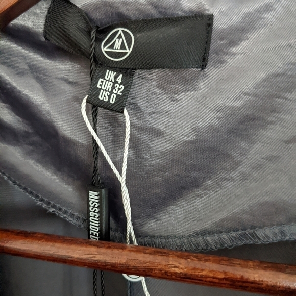 Misguided x Sarah Ashcroft metallic Duster jacket two 90s xs 0 - Picture 7 of 13